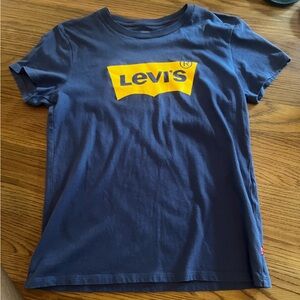 Levi's Navy Short Sleeve Tee with Yellow Logo